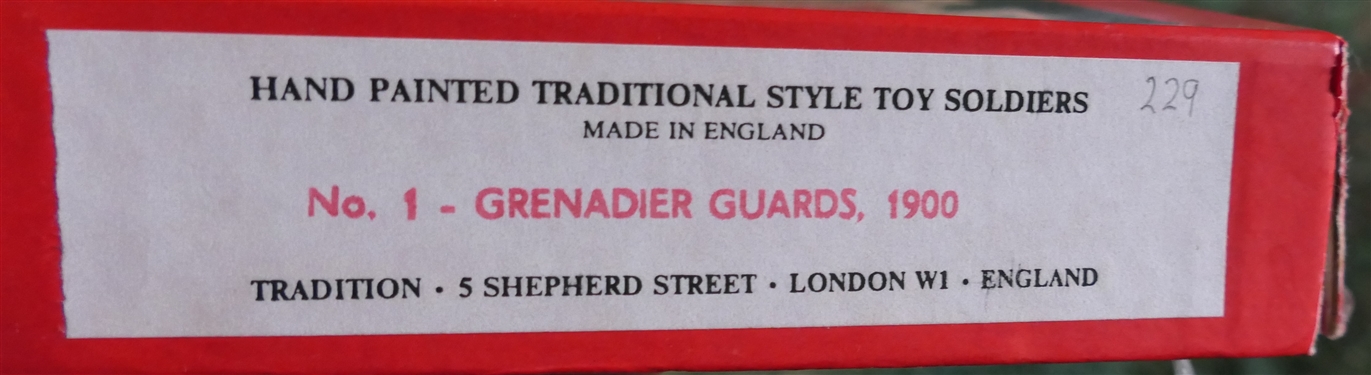 Tradition for Collectors - Hand Painted Traditional Toy Soldiers - Made in England - No. 1 Grenadier Guards, 1900 - Limited Edition Number 229 of 2000 Worldwide  -6 Soldiers Each Soldier Measures...