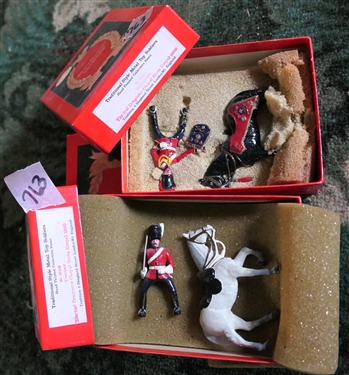 2 - Tradition for Collectors - Hand Painted Traditional Toy Soldiers Horse and Riders- Made in England No. M102 Trooper and No. M104 - Trumpeter - In Original Boxes 