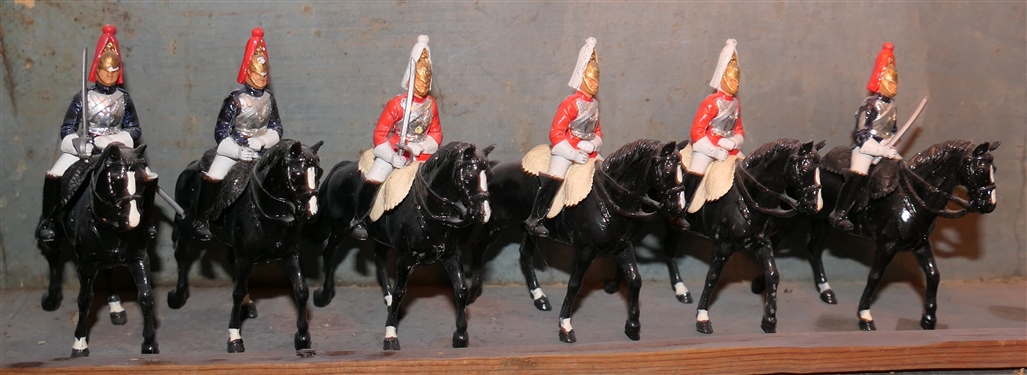 6 Tradition England Hand Painted Soldiers on Horseback - Each Measures 3 3/4 Tall