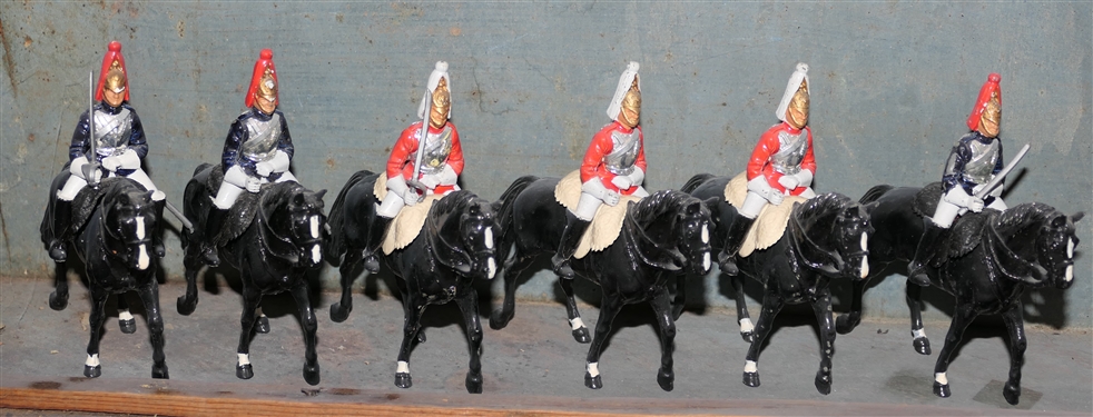 6 Tradition England Hand Painted Soldiers on Horseback - Each Measures 3 3/4 Tall