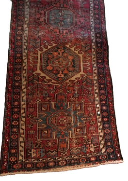 Handwoven Persian Runner - Red Background - Rug  Measures 10'7 by 2'11 - Some Overall Wear