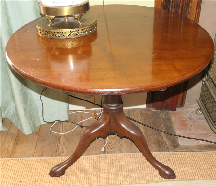 Walnut Queen Anne Tilt Top Tea Table - Queen Anne Padded Foot - Table Measures 26" tall 32" Across