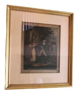 The Story of Laetitia Plate 2 Mezzotint Engraving After Original by George Morland - Engraved by J.R. Smith 1811 - Framed and Matted - Frame Measures 19 by 16 1/2 