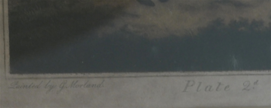 The Story of Laetitia Plate 2 Mezzotint Engraving After Original by George Morland - Engraved by J.R. Smith 1811 - Framed and Matted - Frame Measures 19 by 16 1/2 