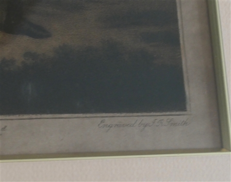 The Story of Laetitia Plate 2 Mezzotint Engraving After Original by George Morland - Engraved by J.R. Smith 1811 - Framed and Matted - Frame Measures 19 by 16 1/2 