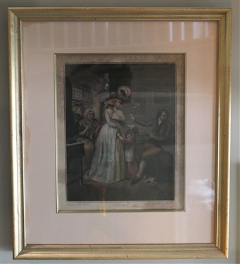 The Story of Laetitia Plate 3 Mezzotint Engraving After Original by George Morland - Engraved by J.R. Smith 1811 - Framed and Matted - Frame Measures 19 by 16 1/2 