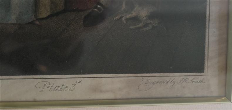 The Story of Laetitia Plate 3 Mezzotint Engraving After Original by George Morland - Engraved by J.R. Smith 1811 - Framed and Matted - Frame Measures 19 by 16 1/2 