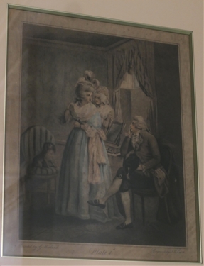 The Story of Laetitia Plate 4 Mezzotint Engraving After Original by George Morland - Engraved by J.R. Smith 1811 - Framed and Matted - Frame Measures 19 by 16 1/2 