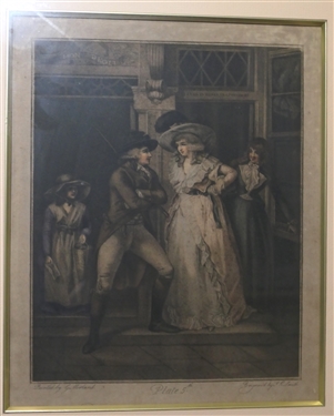The Story of Laetitia Plate 5 Mezzotint Engraving After Original by George Morland - Engraved by J.R. Smith 1811 - Framed and Matted - Frame Measures 19 by 16 1/2 