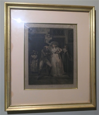 The Story of Laetitia Plate 5 Mezzotint Engraving After Original by George Morland - Engraved by J.R. Smith 1811 - Framed and Matted - Frame Measures 19 by 16 1/2 