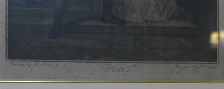 The Story of Laetitia Plate 5 Mezzotint Engraving After Original by George Morland - Engraved by J.R. Smith 1811 - Framed and Matted - Frame Measures 19 by 16 1/2 
