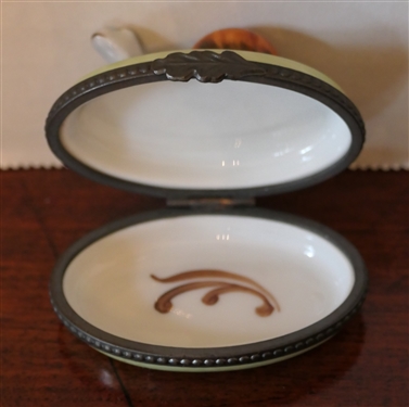 Limoges France MC Hand Painted Snail Pill Box - Box Measures 1 tall 2 Across