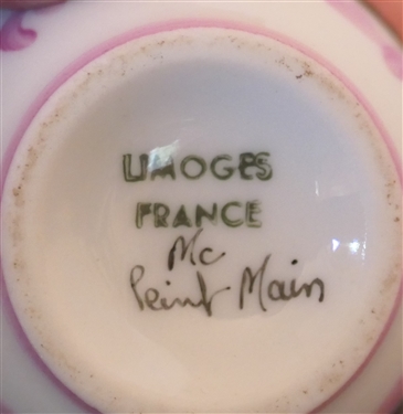 Limoges France Hand Painted Pill Box by M.C. - Beautiful Purple Violets on Top - Box Measures 1 3/4 tall 1 1/4 Across