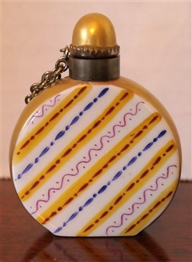 Limoges France Hand Painted by P.V. Porcelain Perfume Bottle - Bottle Measures 2 1/2 tall 2 Across