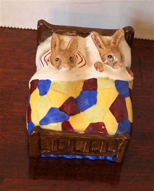 Bunnikins Royal Doulton Sleepytime Figure -Figure Measures 1 3/4 tall 2 1/2 by 2 1/8 - Tiny Flake on Back Corner