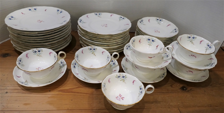 45 Pieces of French Porcelain - Cup, Saucer, and Luncheon Plates - Luncheon Plates Measure 8 3/4 Across