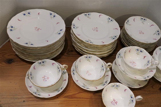 45 Pieces of French Porcelain - Cup, Saucer, and Luncheon Plates - Luncheon Plates Measure 8 3/4 Across