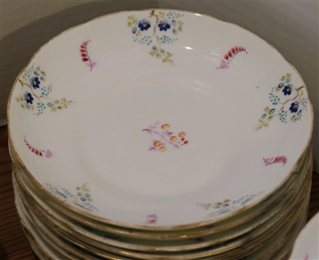 45 Pieces of French Porcelain - Cup, Saucer, and Luncheon Plates - Luncheon Plates Measure 8 3/4 Across