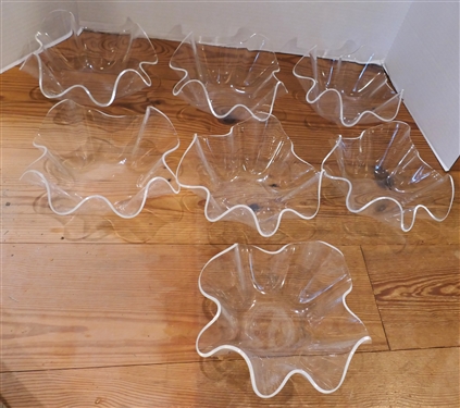 7 - 1970's Lucite Handkerchief Form Bowls - Each Measures 4 tall 7 Across