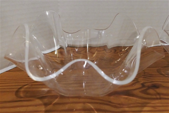7 - 1970's Lucite Handkerchief Form Bowls - Each Measures 4 tall 7 Across