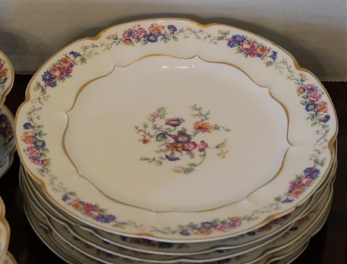 35 Pieces of Haviland - Limoges France China - 12 8 3/4 Plates - 11 Cup and Saucer Sets - 1 Additional Saucer - 2 Plates are Chipped - 1 Cup is Chipped and 1 Cup is Cracked
