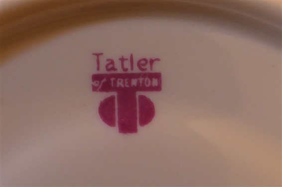 15 Pieces of Tatler of Trenton Cream Soup Bowls and Saucers - Pattern TAT19 1 Soup Bowl is Chipped 