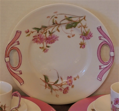 Pretty Pink Floral China Set  - 7 Aynsley England Pink Dinner Plates with Gold Trim and 44 Pieces of French Pink Floral China - Cup, Saucer, and Dessert Plate Sets, Handled Plate, and Berry Bowls -...