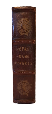Notre Dame Paris Hand Painted Book Box - Pretty Flower Painted on Top - Burgundy Lined - Box Measures 2 1/4 Tall 6 1/2 by 9 1/2 