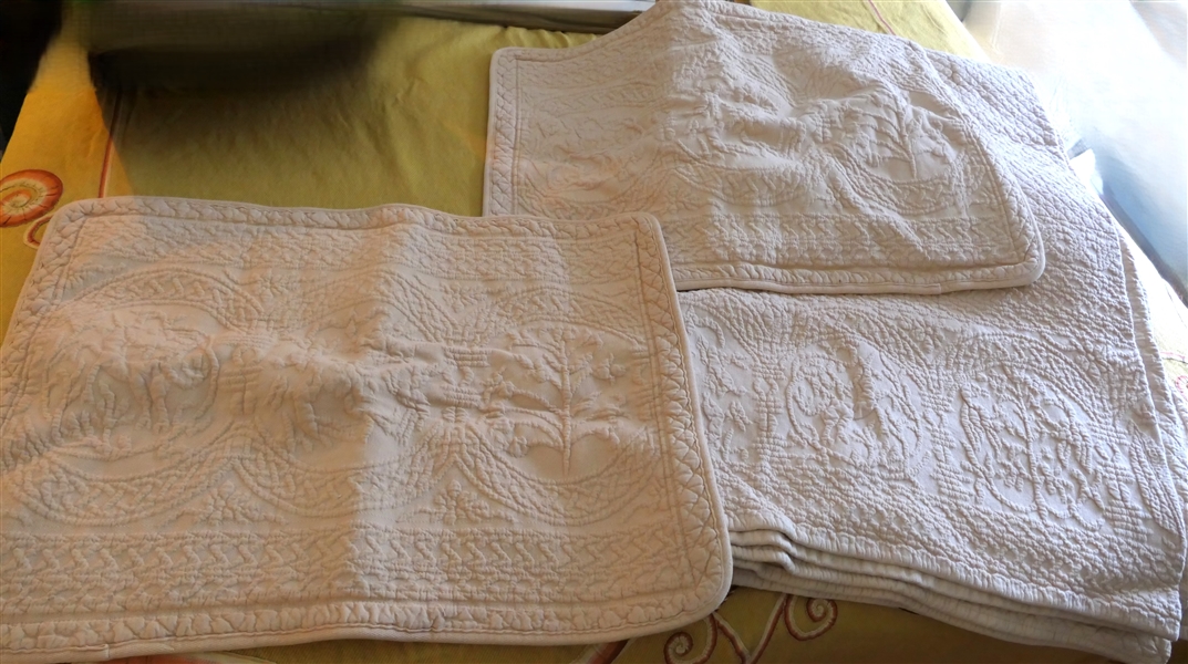 Queen Size Williamsburg Bed Spread and Shams Set -Williamsburg by Crown Craft 