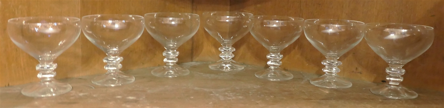 7 Cambridge Sherbets - Squared Stems - Sherbets are 4 1/4 Tall 4 Across