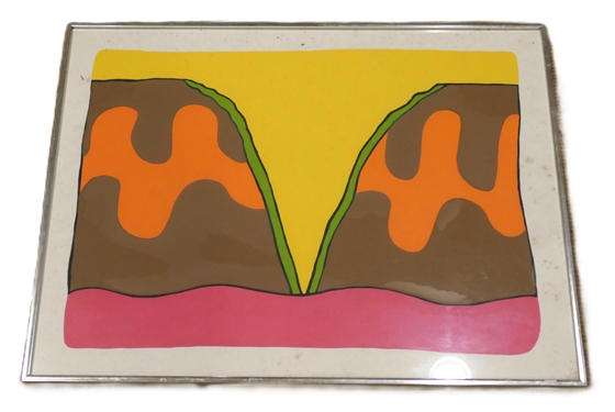 Norbert Irvine Woodblock Print - Numbered 19/20- Dated 1970 - Brightly Colored - Framed Print Measures 22 1/2 by 28 1/4 