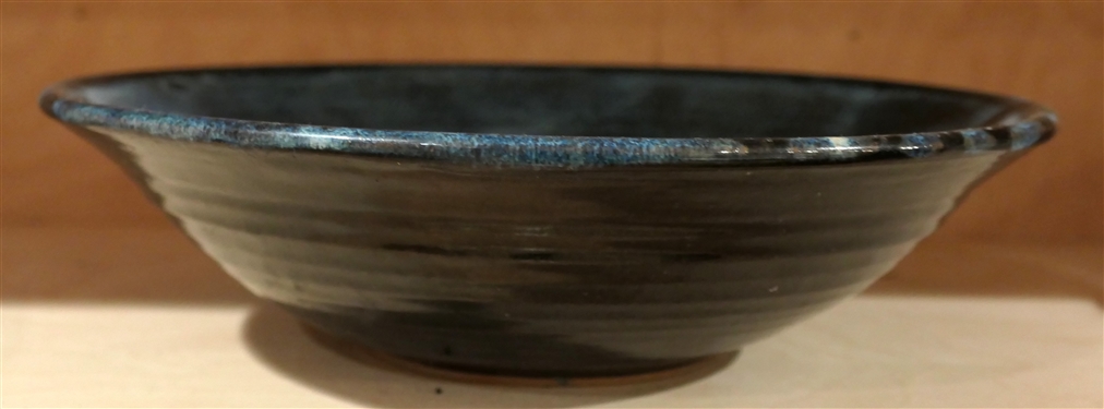 Redman North Carolina Studio Art Pottery Bowl with Portrait of Lady with Hoop Earrings - Bowl Measures 2 1/2 tall 10 Across