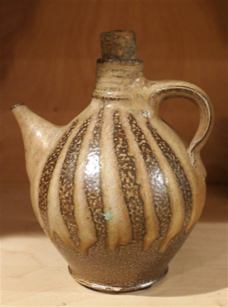 Daniel Johnston North Carolina Pottery Small Oil Jug - Marked "D" and "C" - Jug Measures 5 1/2" tall 5" Across