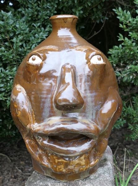 Big Boy Ray - Art Pottery Face Jug - Measures 14" Tall - Handle is Broken 