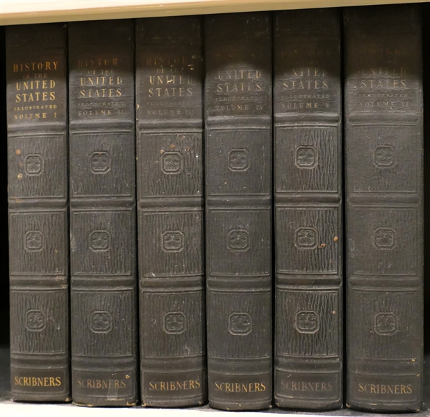 6 Volumes "History of the United States" By Benjamin Andrews 1929 - Illustrated - Volumes 1 - 6 - Hardcover with Gold Lettering 