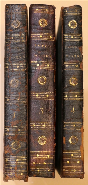 3 Books - "The Poetical Works of Alexander Pope" Vol I, II, and VI - New York 1812 - Leather Bound Pocket Size Book - From the Library of Important North Carolinian Gavin Hogg