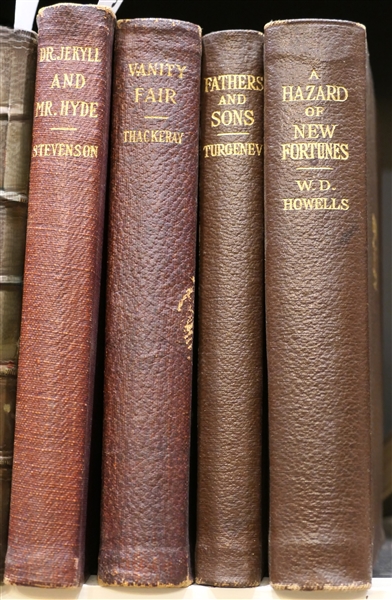 4 Modern Library Books - "Dr Jekyll and Mr. Hyde" "Vanity Fair" "A Hazzard of New Fortunes" and "Fathers and Sons" - A.L. Burt Company Publishers - First Pages of Vanity Fair Are Torn 