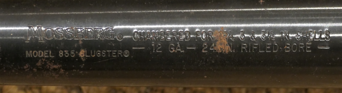 Mossberg Model 835 Slugster  Barrel - Chambered for 2 3/4 3 and 3 1/2 12 Shot Gun Shells - 24 Rifled Bore 