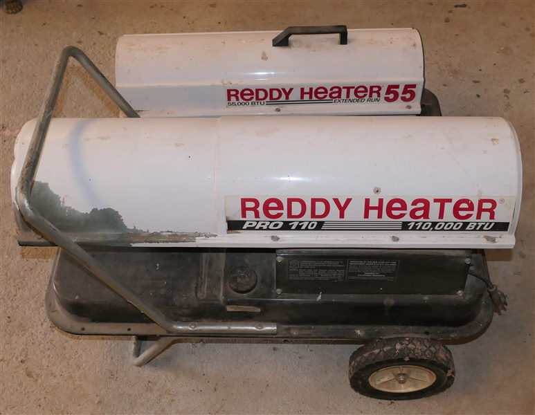 2 - Reddy Heaters - Pro 110 - 110,000 BTU and Extended Run 55 - 55,000 BTU 