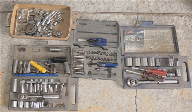 Group of Socket Sets - 3 Socket Sets and Additions Sockets , Extensions and Drivers - Kobalt, S -K, Craftsman, Etc. 