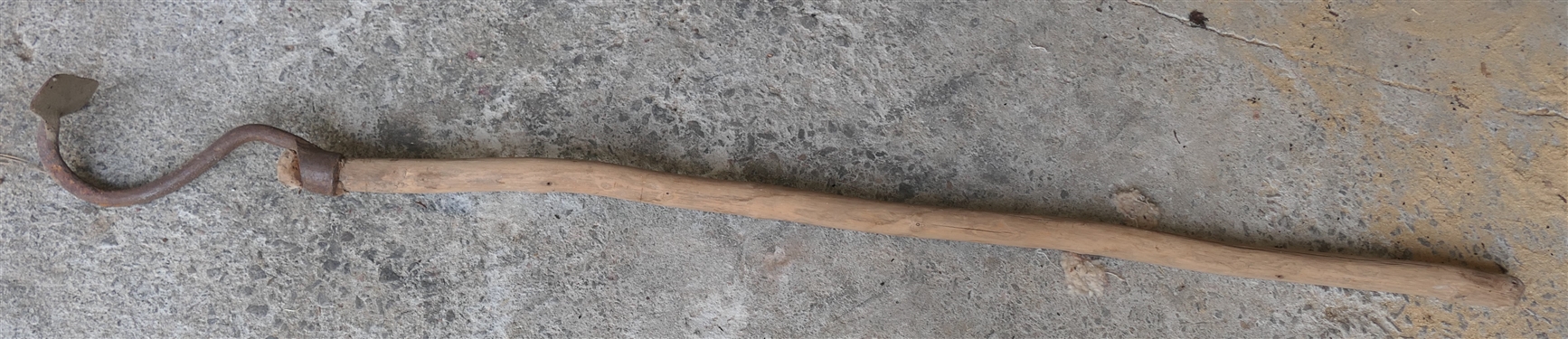 Unusual Antique Black Smith Shop Made Hoe - Applied End - Narrow Blade 