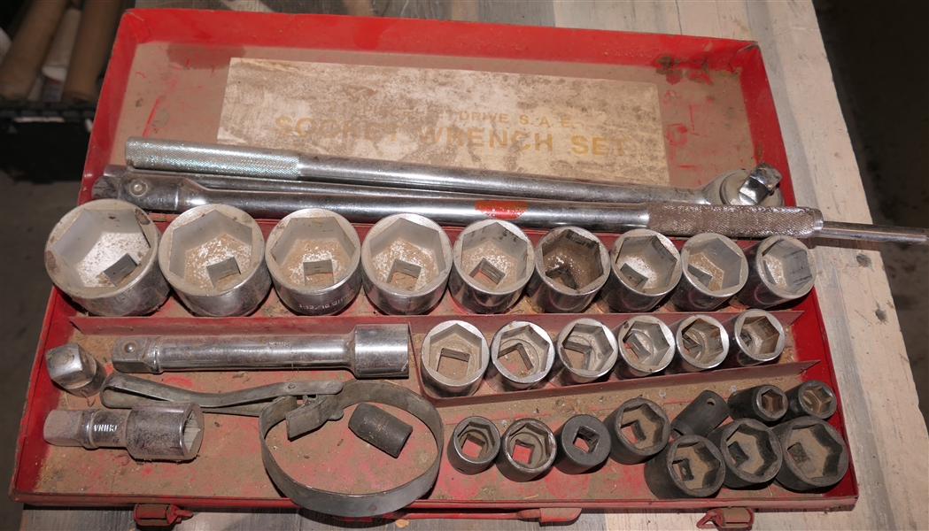 3/4" Drive Socket Set - Ratchet, Extensions, and Sockets 