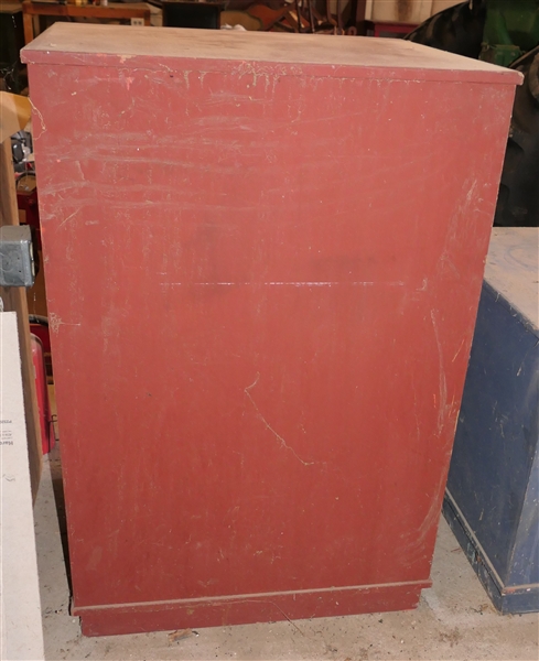 Red Painted Riser Box - Box Measures 44" tall 24 1/2" by 29 1/2"