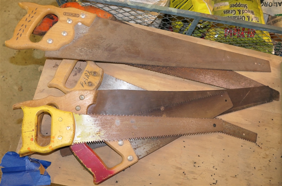 5 Hand Saws including Stanley and Disston 