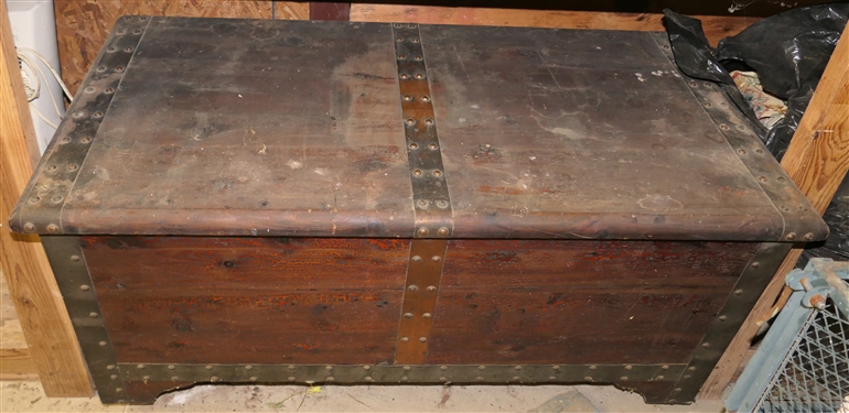 The Standard Red Cedar Chest Company Inc. Alta Vista Virginia Cedar Chest with Metal Bands -Original Finish - Chest Measures 19 tall 44 by 22