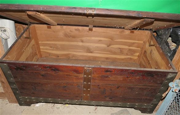 The Standard Red Cedar Chest Company Inc. Alta Vista Virginia Cedar Chest with Metal Bands -Original Finish - Chest Measures 19 tall 44 by 22