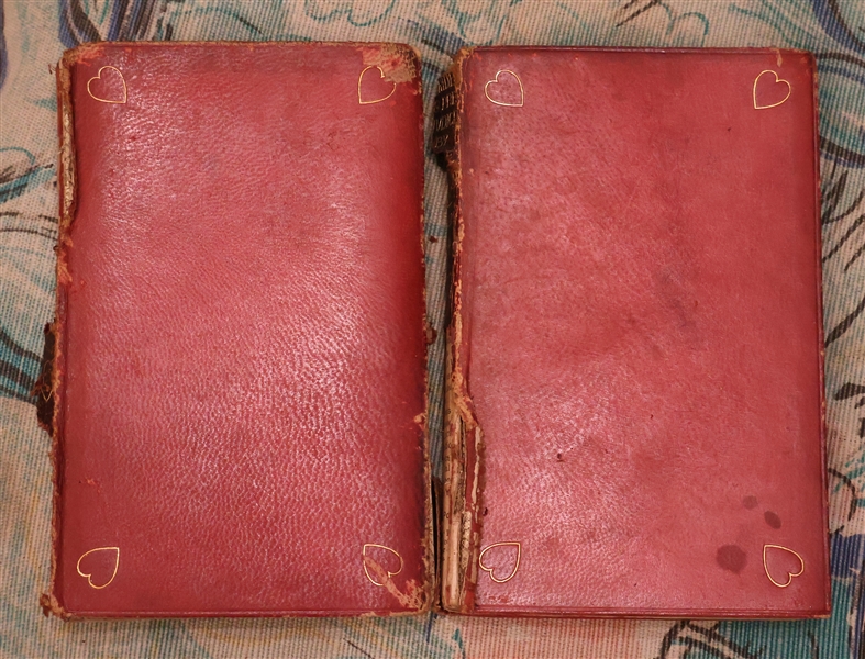 "The Little Library - Pride and Prejudice" Volumes I & II - Red Leather Covers with Gold Lettering