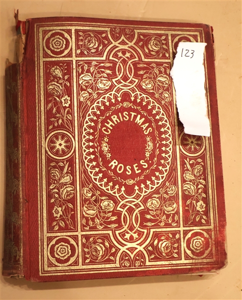 "Christmas Roses and New Years Gift" A Present for Young People - 1848 - Book with Beautiful Red Cover with Gold Lettering - Some Spine Damage 