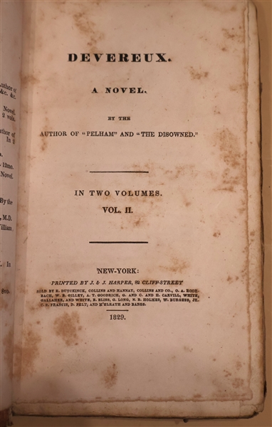 "Devereux" A Novel by the Author of "Pelham" and "The Disowned" in Two Volumes Vol. II - 1829 - 