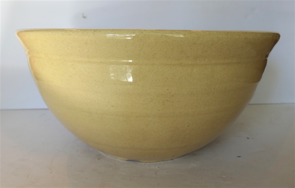 Very Large Stone Mixing Bowl -Bowl Measures 7" tall 14 1/2" Across - Hair Line Crack in Side